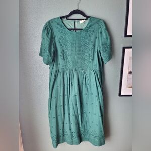 Orange Creek Green Dress with Embroidery